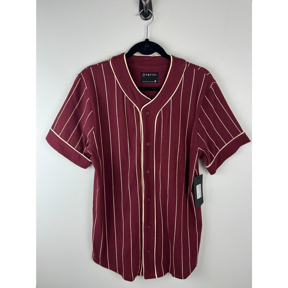 Empyre Red & Tan Baseball Jersey Style Cotton Top Medium